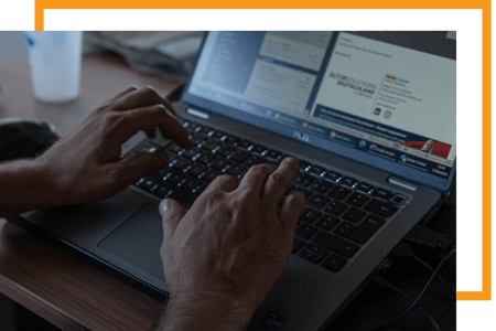 Alter Solutions' DevOps consultant developing new features for the client