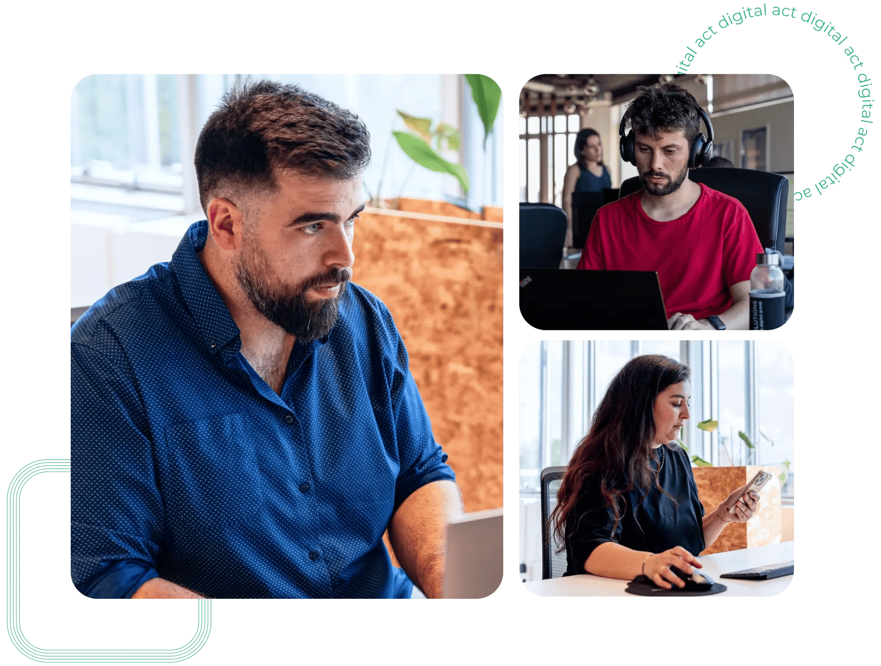 act digital pentesters working in the office