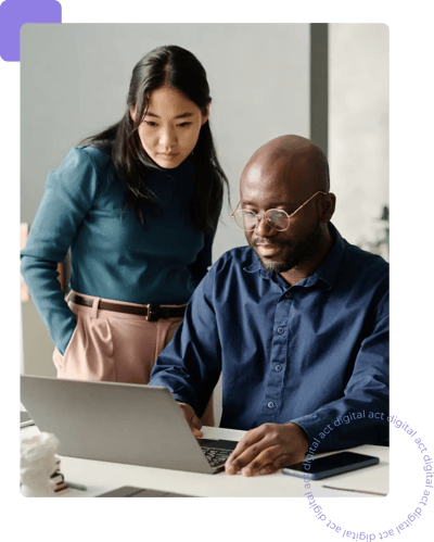 Project Manager and Tech Lead working together for a client's project